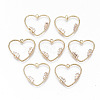 Brass Micro Pave Cubic Zirconia Charms KK-S359-032-RS-1