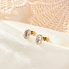 304 Stainless Steel Rhinestone Stud Earrings for Women EJEW-M068-03G-01-5