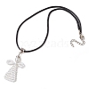 5Pcs 5 Styles Seed Beads Loom Angel Pendant Necklaces NJEW-MZ00061-5