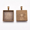 Tibetan Style Pendant Cabochon Settings TIBEP-A123359-AB-FF-2
