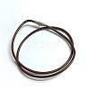 Leather Cords Double Loops Wrap Bracelet with Stainless Steel Clasps BJEW-PH01656-01-1