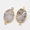 Oval Natural Druzy Agate Links connectors G-M250-06A-2