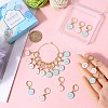 Flat Round with Number Alloy Enamel Pendant Stitch Markers HJEW-SC00010-3