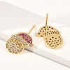 Christmas Rack Plating Brass Cubic Zirconia Stud Earrings EJEW-K245-55B-G-3