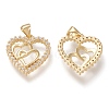 Brass Micro Pave Cubic Zirconia Pendants ZIRC-F116-13-G-2