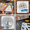 3Pcs 3 Styles PET Hollow Out Drawing Painting Stencils DIY-WH0394-0055-4
