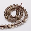 Natural Smoky Quartz Round Beads Strands X-G-E329-6mm-38-2