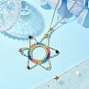 Cylinder Seed Beads Pendant Necklaces NJEW-MZ00039-2