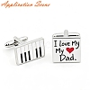 Rectangle 201 Stainless Steel Swank Cuff Links SA-CBAE2BD-01G-B-4