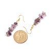 Natural Amethyst Chip Beaded Dangle Earrings EJEW-JE04788-05-4