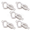 CHGCRAFT 5 Sets Brass Micro Pave Clear Cubic Zirconia Fold Over Clasps KK-CA0002-67P-1