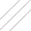 Anti-Tarnish Rhodium Plated 925 Sterling Silver Cable Chains STER-E072-02P-01-1