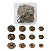 80Pcs 8 Style Brass Shank Buttons BUTT-TA0001-08AB-9