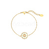 Stylish Stainless Steel Gold-Plated Cat Eye Necklace and Bracelet UJ8969-3-1