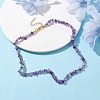 Natural Amethyst Chip Beaded Necklace NJEW-JN04616-06-2