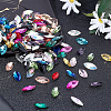 Fingerinspire 128Pcs 16 Colors Glass Rhinestone Cabochons RGLA-FG0001-17-5