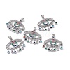 Brass Colorful Cubic Zirconia Pendants KK-E068-VA187-1-4