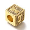 Brass Cubic Zirconia Beads KK-Q818-01J-G-2