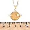 Natural Yellow Hematoid Quartz Copper Wire Wrapped Planet Pendant Brass Cable Chain Necklaces for Women NJEW-TA00260-03-4