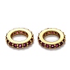 Brass Micro Pave Cubic Zirconia European Beads KK-B028-18G-A-2