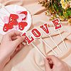  6 Sets 3 Styles 3D Wood Cake Insert Card WOOD-NB0001-86-3