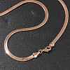 4mm Rack Plating Brass Flat Snake Chain Necklaces for Women Men MAK-L044-14RG-3