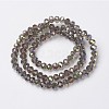 Electroplate Transparent Glass Beads Strands EGLA-A034-T6mm-S06-2