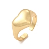 Rack Plating Brass Heart Open Cuff Rings for Women RJEW-C050-03G-1