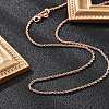 2mm Rack Plating Brass Rope Chain Adjustable Slider Necklaces for Women Men MAK-L044-06RG-3