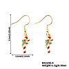 Christmas Theme Brass Christmas Cane Dangle Earrings IP2522-4-1