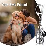 Pet Urn Keychain Personalized Paw Print Urn Pendant Pet Cremation Jewelry Stainless Steel Paw Print Dog Keepsake Cat Dog Urn with Storage Bag JX364A-7