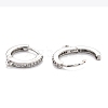 Brass Micro Pave Clear Cubic Zirconia Huggie Hoop Earring Findings EJEW-O107-01P-2