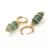 Copper Wire Wrapped Natural Green Aventurine Dangle Earrings for Women EJEW-JE04628-02-3