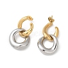 304 Stainless Steel Two Tone Stud Earrings EJEW-R153-01G&P-4