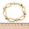 304 Stainless Steel Rolo Link Chain Bracelets for Women BJEW-F488-41G-5