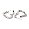 Non-Tarnish Heart 304 Stainless Steel Hoop Earrings for Women STAS-A057-19P-2