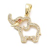 Rack Plating Brass Micro Pave Cubic Zirconia Pendants KK-Z071-67G-1