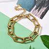 304 Stainless Steel Rectangle Chain Bracelets for Women BJEW-Z084-04G-1