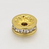 CZ Brass Micro Pave Grade AAA Cubic Zirconia Bead Spacers KK-O062-01G-NR-1