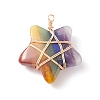 Chakra Natural Mixed Stone Pendants PALLOY-JF01878-02-1