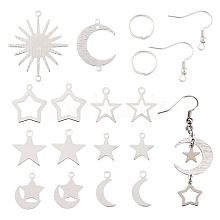 Yilisi DIY Moon & Star Drop Earring Making Kit DIY-YS0001-35