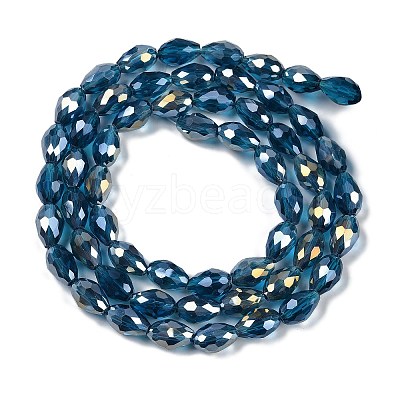 Transparent Electroplate Glass Beads Strands EGLA-N013-T6mm-B25-1