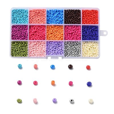 180G 15 Colors Baking Paint Glass Seed Beads SEED-JQ0003-01C-3mm-1