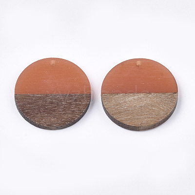 Resin & Walnut Wood Pendants LS-RESI-S358-02B-13-1