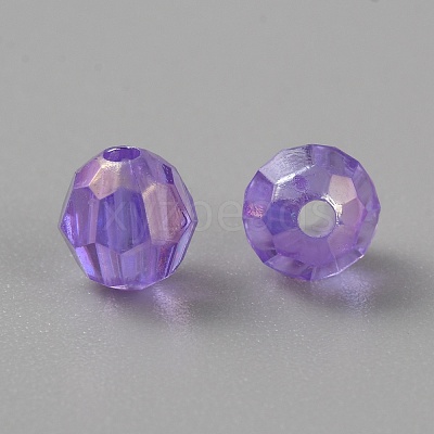 UV Plating Transparent Acrylic Beads PACR-WH0004-01-1