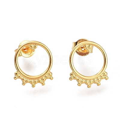 304 Stainless Steel Stud Earrings X-EJEW-H100-03G-1