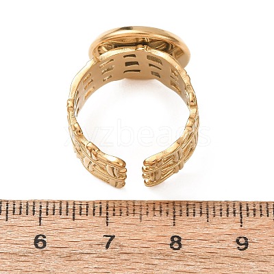 Woven Bezel 304 Stainless Steel Cuff Ring Components SA-CBAD8FA-01G-04-1