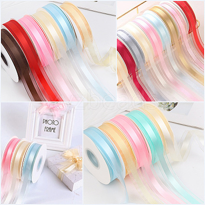 1Roll Solid Color Organza Ribbons ORIB-CY0001-02G-1