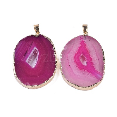 Natural Agate Big Pendants KK-F868-29G-03-1