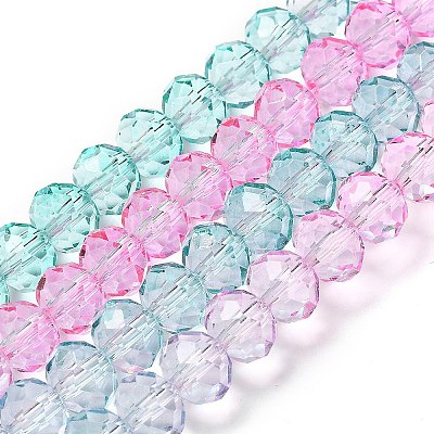 Transparent Painted Glass Beads Strands DGLA-A034-T8mm-A10-1
